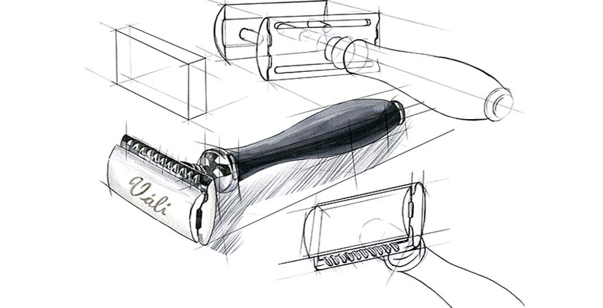 sketch of vali safety razor